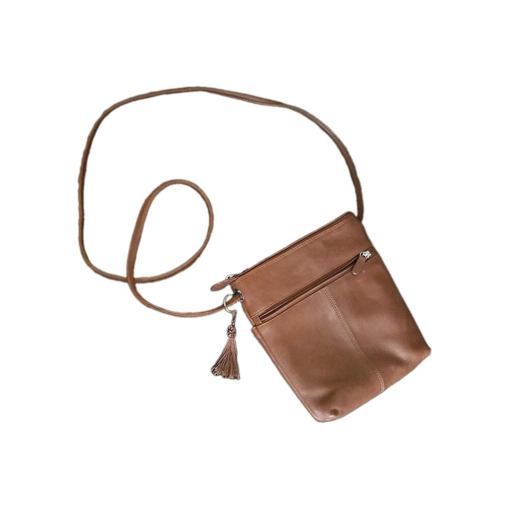 ili New York Midi Sac Crossbody Bag Antique Saddle Brown Leather Purse 6662